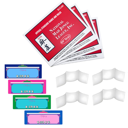 2026 Mahjong Cards bundle with 4 line finders and 4 clear card sleeve holders