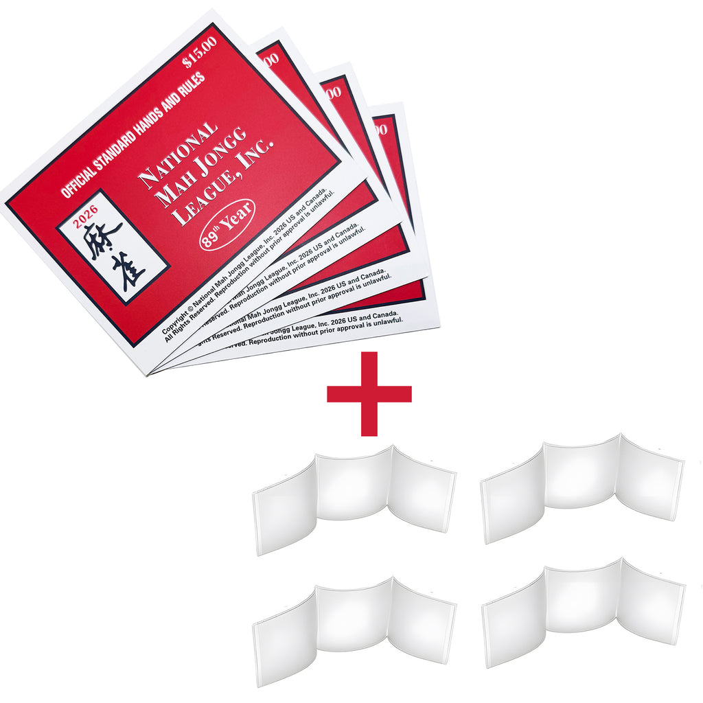 2026 Mahjong Cards plus 4 clear card sleeve holders bundle