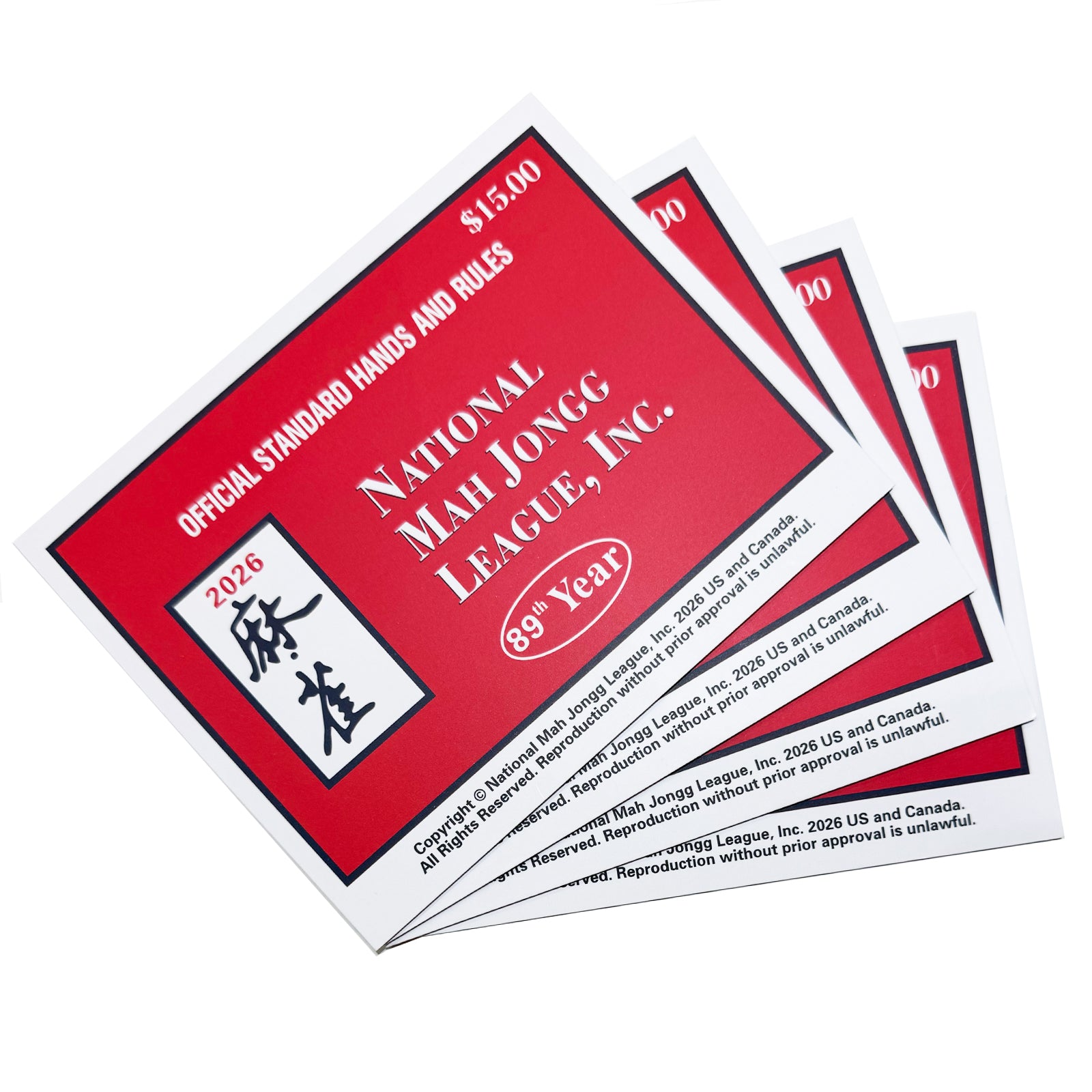 2026 NMJL Mahjong Cards 4 pack large print set shipped from the U.S.
