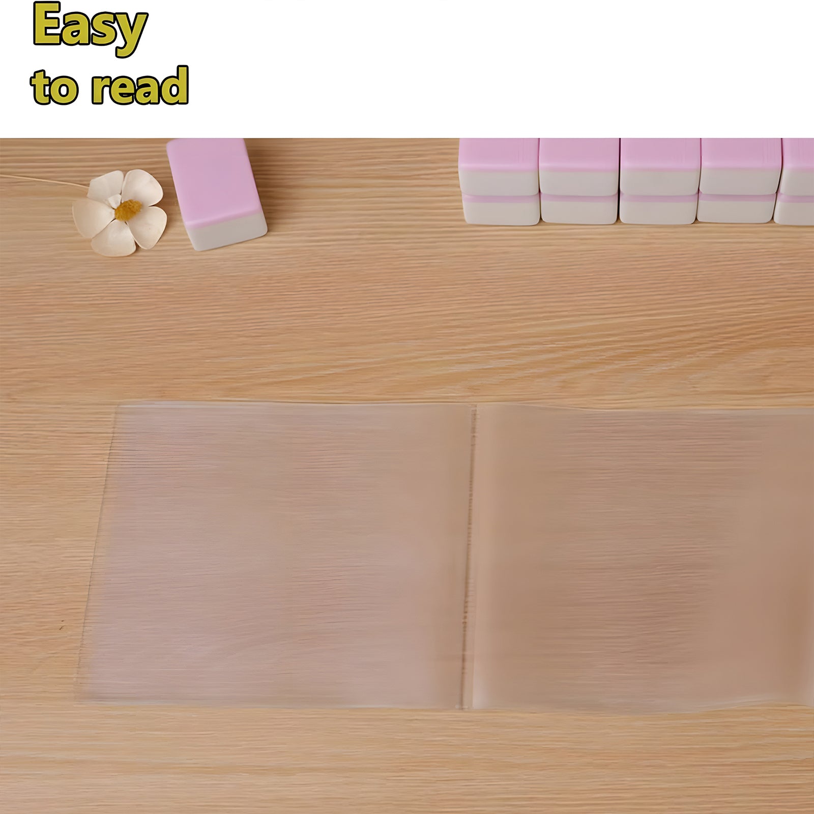 Mahjong card sleeve holder helps protect large print Mahjong cards from stains and damage